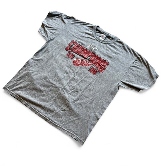 Detroit Red Wings Stanley Cup Tee XL Grey Vintage NHL Hockey Championship - Picture 8 of 8